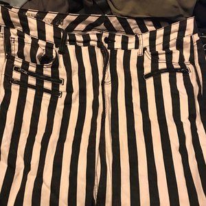 Black & White Stripe Skinny Jeans Plus Size 20